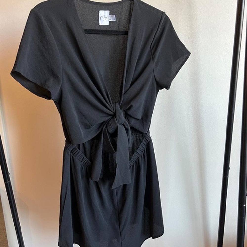 Princess Polly Black Tie Front Romper